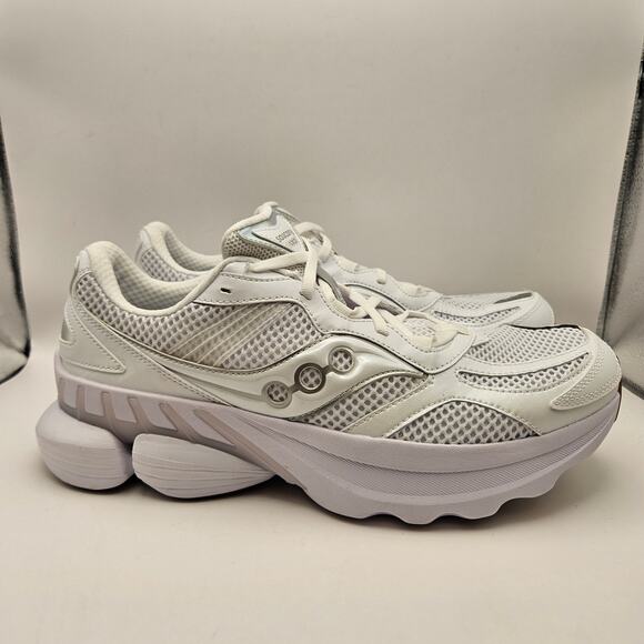 SAUCONY MEN\'S 11 GRID NXT WHITE RUNNING SNKR S70797-4 NWOB